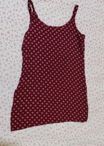 Maroon Printed Camisole Top