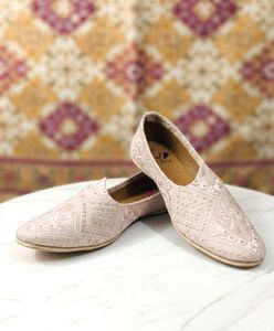 Embroidered Pink Jutti Shoes