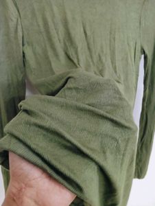 Olive Green Turtleneck Top