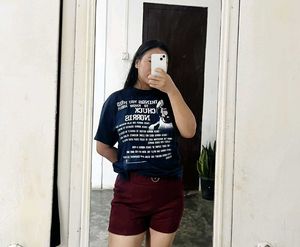 Maroon Button Detail Shorts
