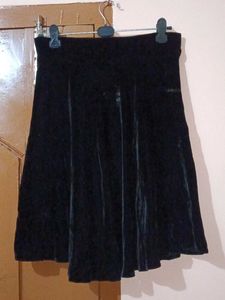 Cute Black Velvet Mini Skirt