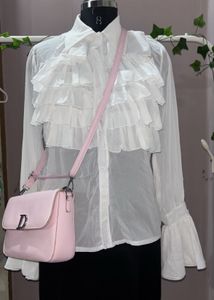 Elegant Ruffled Chiffon Blouse