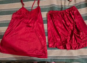 freesize Maroon Lingerie Set - Nightwear 5 pieces