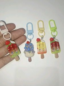 Cute Ice Cream Keychain Set