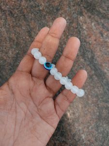 Pearl Hair Band With Evil Eye Bracelet.