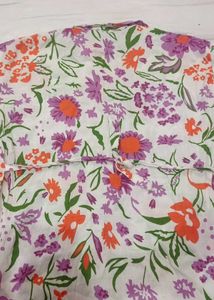 Floral Print Button-Up kurta cotton