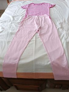 Pink and White Striped T-Shirt