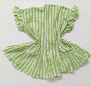 Chic Striped Ruffle Top