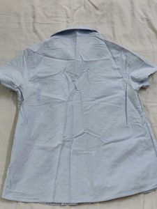 Light Blue Striped Pocket Button-Down Shirt