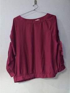 Burgundy Long Sleeve Casual Top