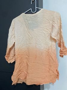 Peach Embroidered Kurta