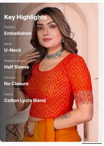 Vibrant orenge Bandhani Blouse