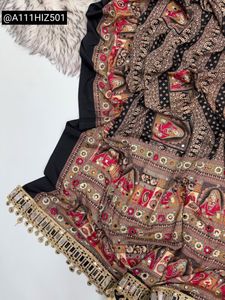 Beautiful Ajrakh Saree with Mirror Work