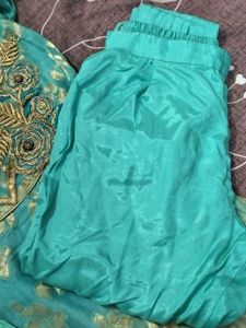 Aqua Embroidered Kurta Set