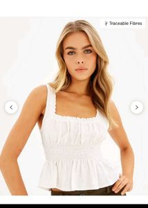 White Ruffle Tank Top