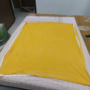 Bright Yellow Dupatta with White Border