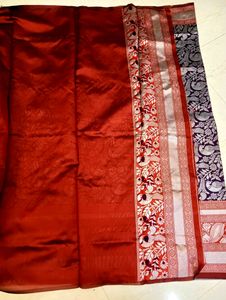 New Elegant Silver Banaras Saree