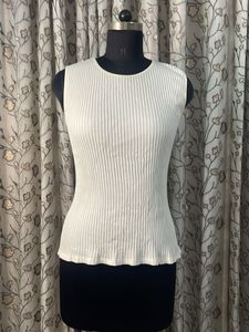 Sleeveless Ribbed Knit Top