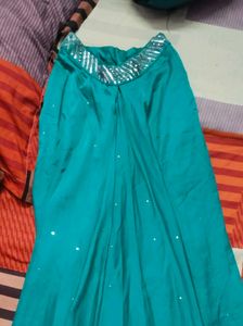 Stylish Teal Embellished Outfit
