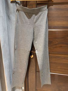 Stylish Grey Herringbone Pattern Pants