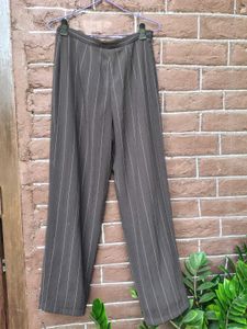Classic Pinstripe Wide-Leg Pants