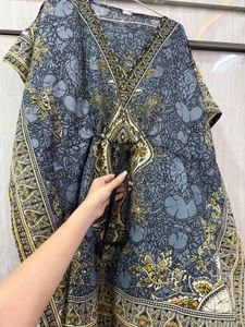 Boho Grey Kaftan Tunic Top