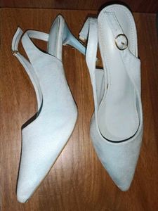 Baby blue suede heels