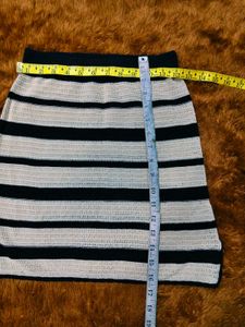 Striped Crochet Mini Skirt