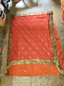Beautiful Orange Ethnic Saree