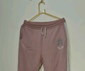 Pink Joggers with Side Stripe