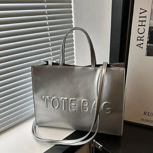 Silver Metallic Tote Bag