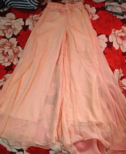Elegant Peach Kurta Set with Palazzo