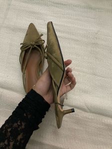 ZARA Kitten Slingback Heels