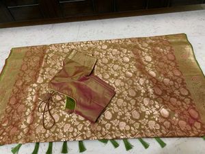 Elegant Silk Saree golden brown