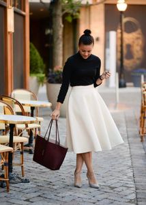 Rs30 Off Delivery! Chic Flared White Skirt