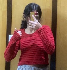 red knitwear