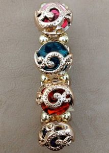 Multicolour Chunky Gold Tone Bracelet