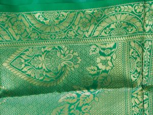 Green Banarasi Saree With Full Zari Work