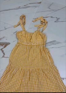 Yellow Gingham Tiered Maxi Dress
