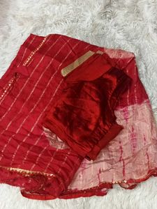 Red Saree with Blouse🥳🤩