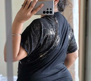 Halloween Spiderweb Print T-Shirt