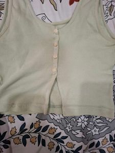 Ribbed Button-Up Tank Top