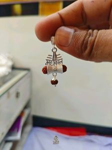 Pure Silver Shiva Lingam Pendant with Nandi