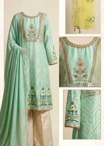 Elegant Mint Green Embroidered Kurta Set