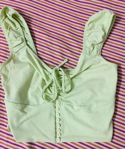 Cute Pastel Green Crop Top