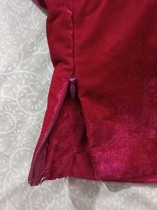 Velvet Crop Blouse with Balloon Sleeves