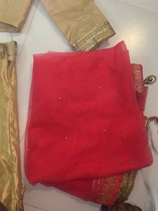 Stunning Gold &amp; Pink Lehenga Choli