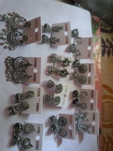 Assorted Oxidised Silver Earrings