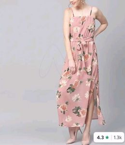 SASSAFRAS Dusty Pink Floral Maxi Dress