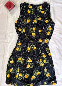 Cute Black Floral Button-Up Dress